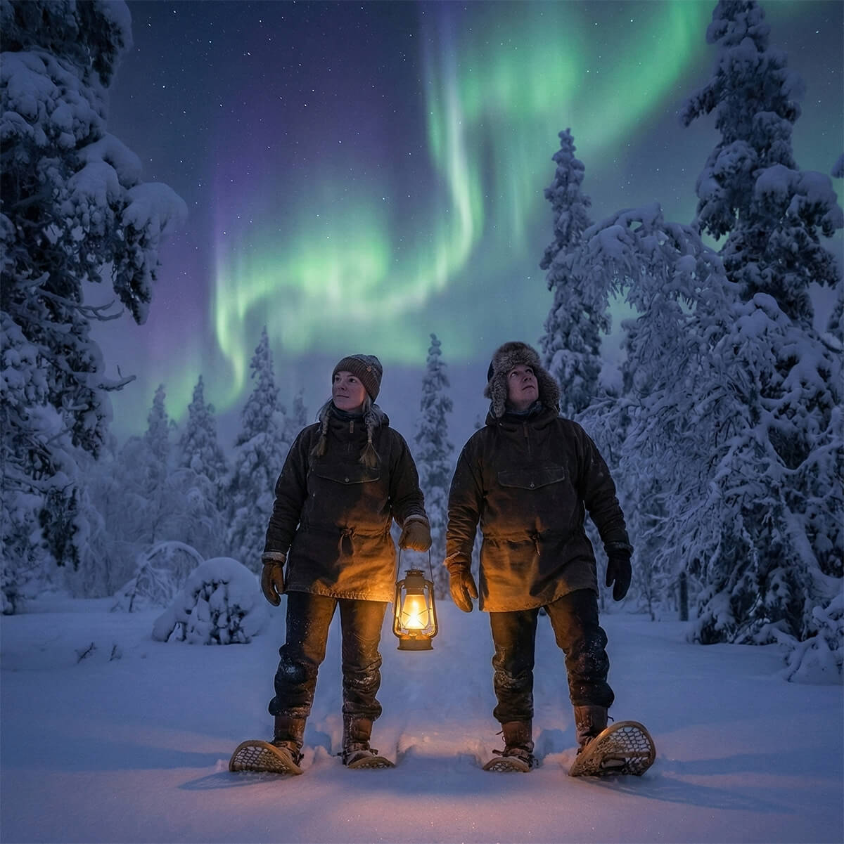 Aurora Hunting on Snowshoes - Tiera Resort Finland, Taivalkoski
